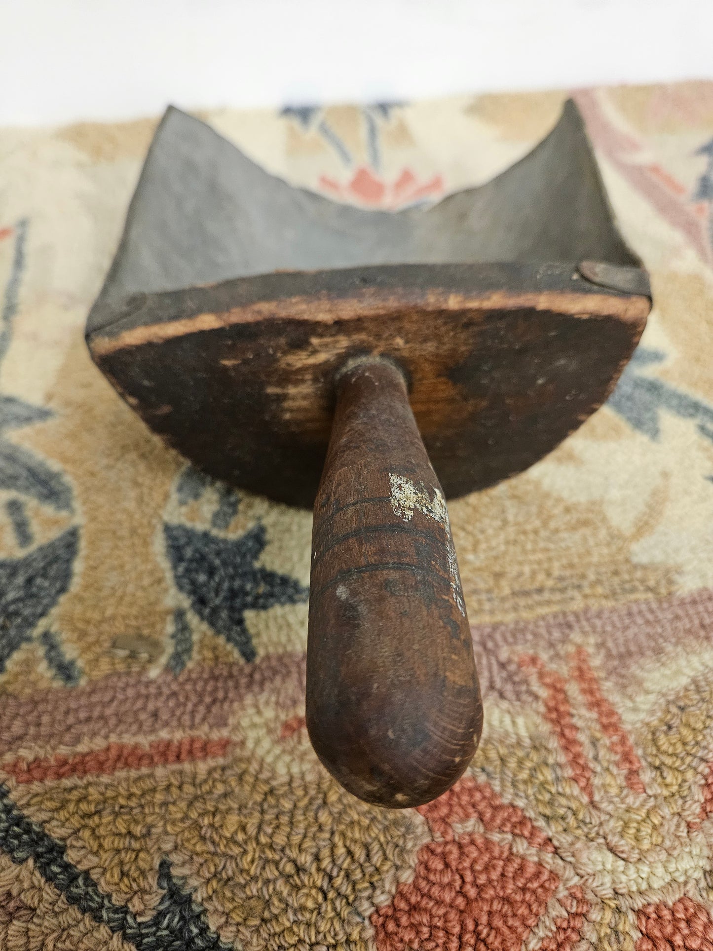 Vintage Metal Feed Scoop With Wood Handle.