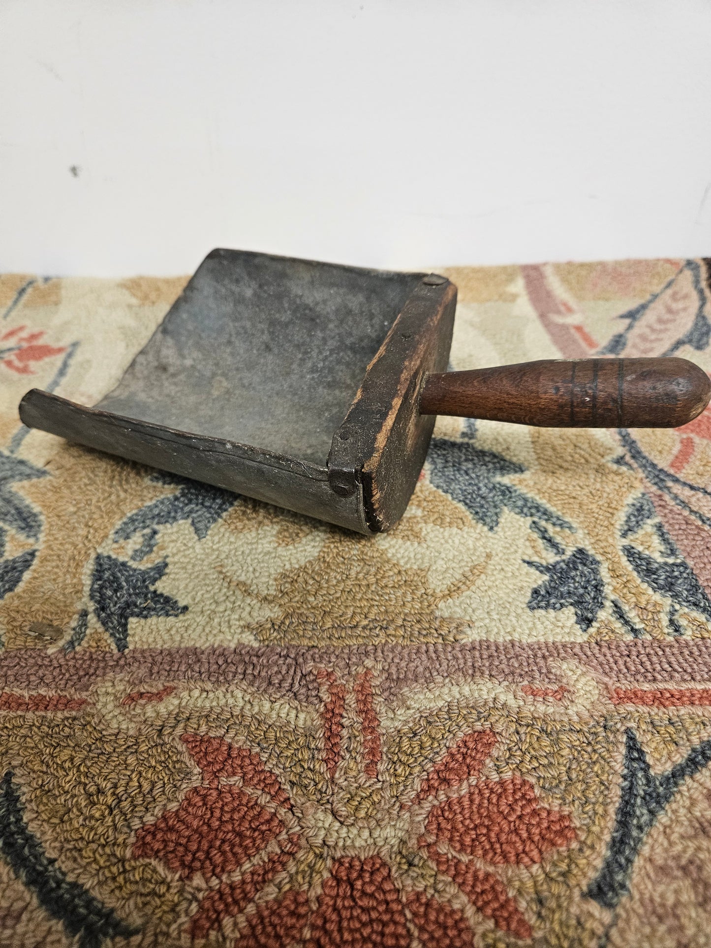 Vintage Metal Feed Scoop With Wood Handle.