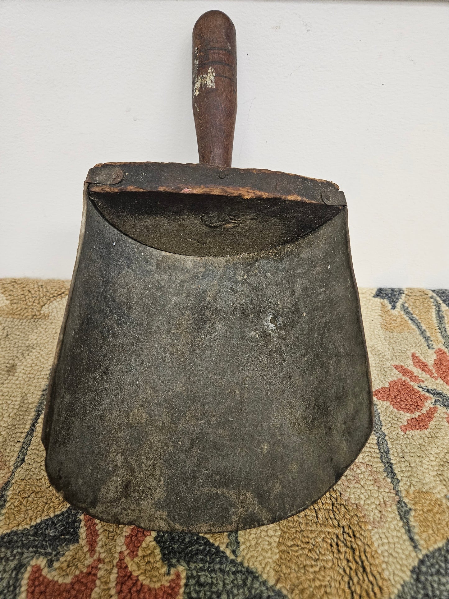 Vintage Metal Feed Scoop With Wood Handle.