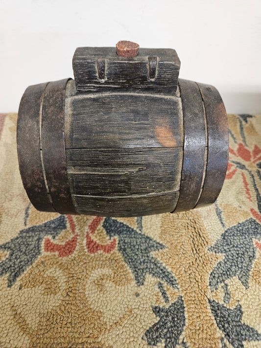 18th century staved oak cider flask.