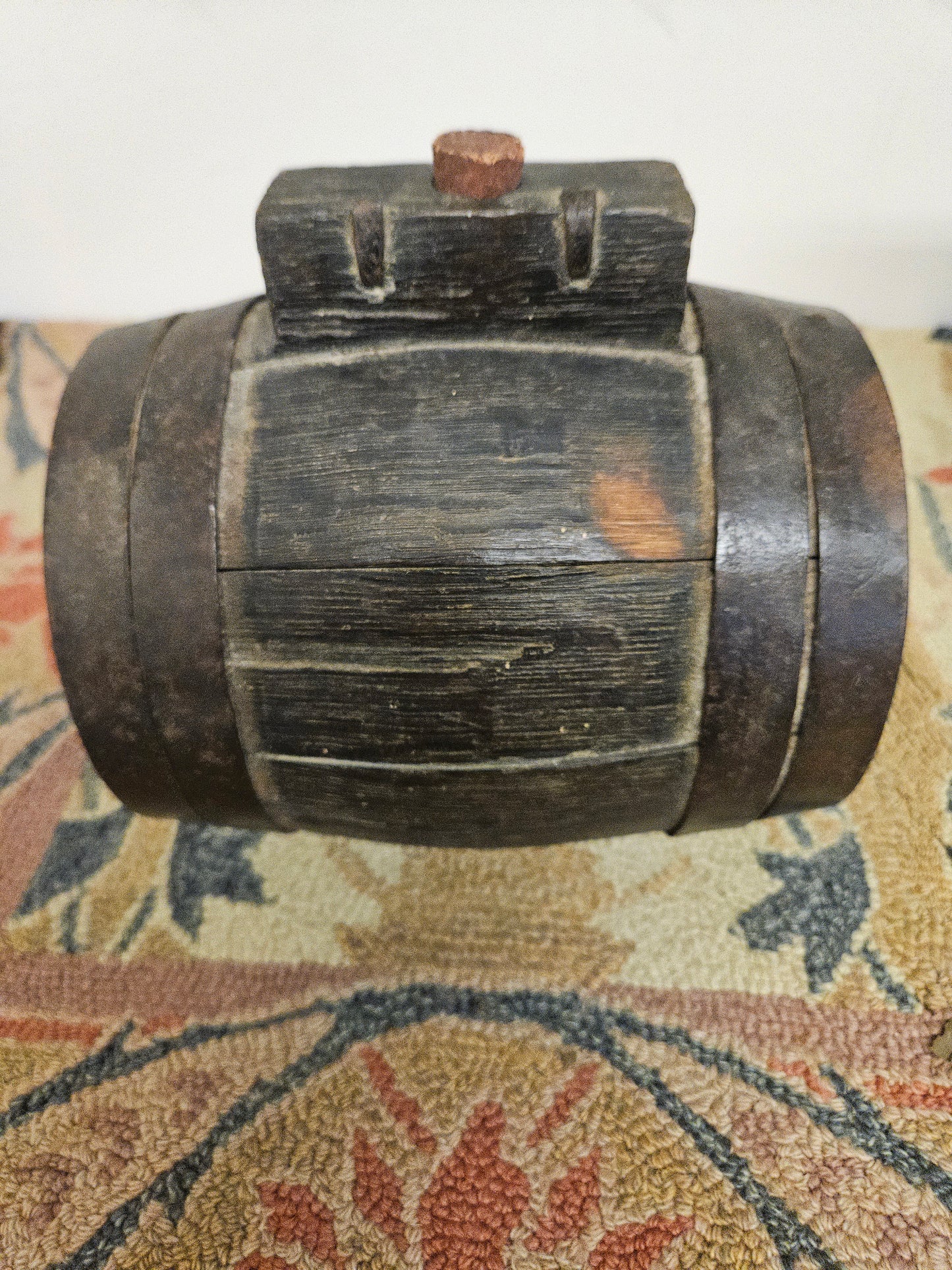 18th century staved oak cider flask.