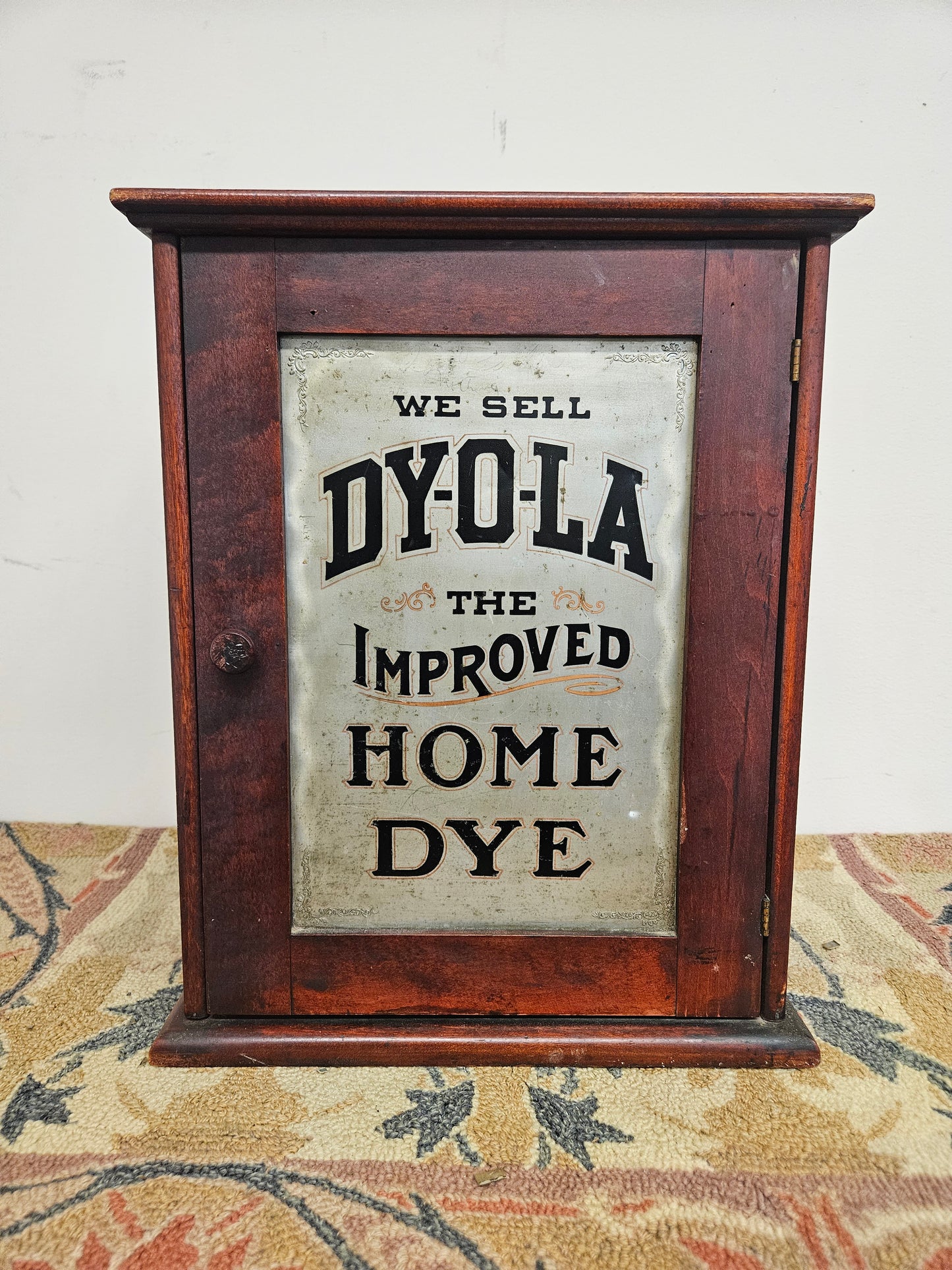 Antique Original DY O LA DYE Country Store Display Cabinet.