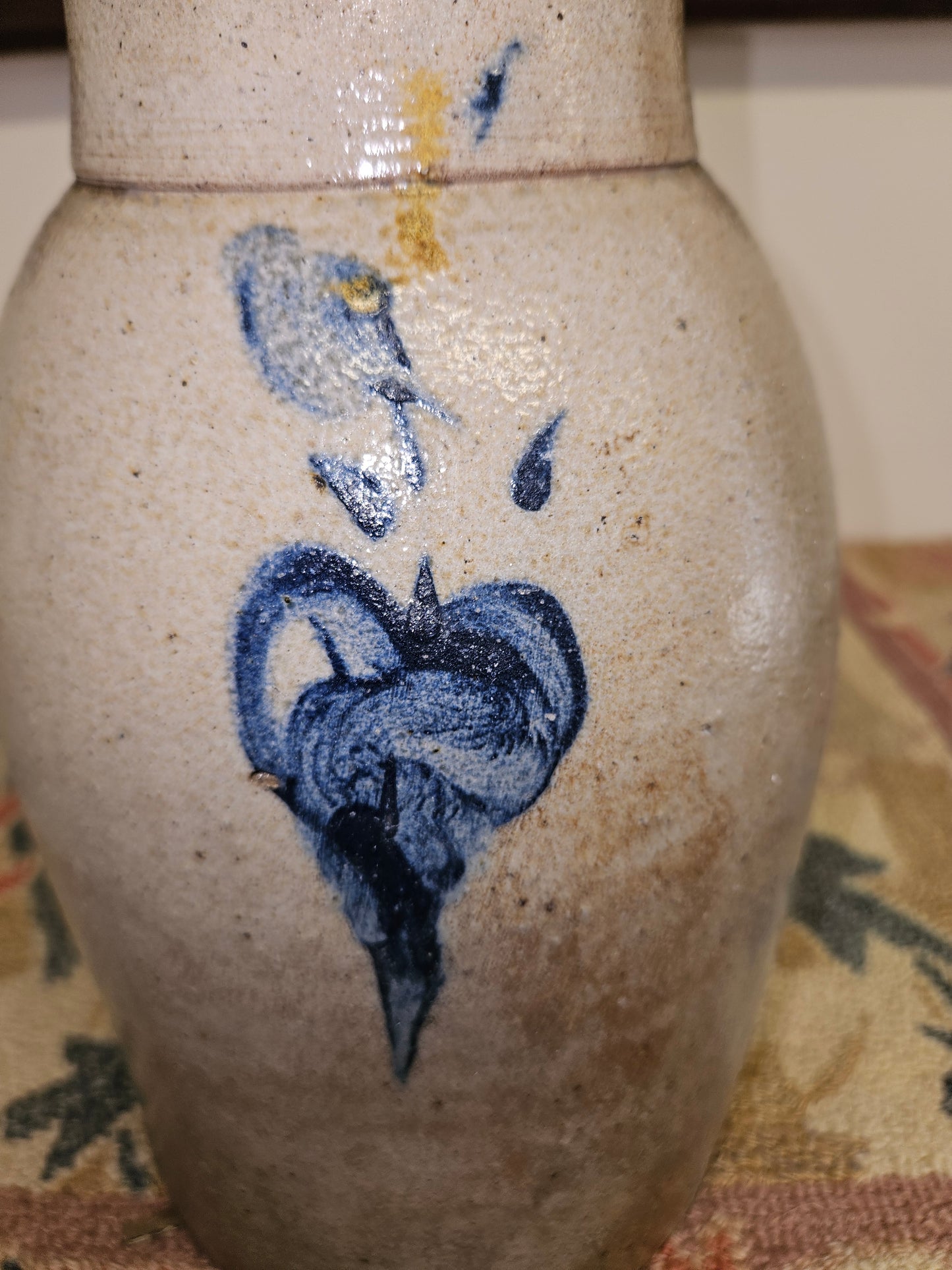 Ohio Stoneware Blue Cobalt Decorated Storage Jar