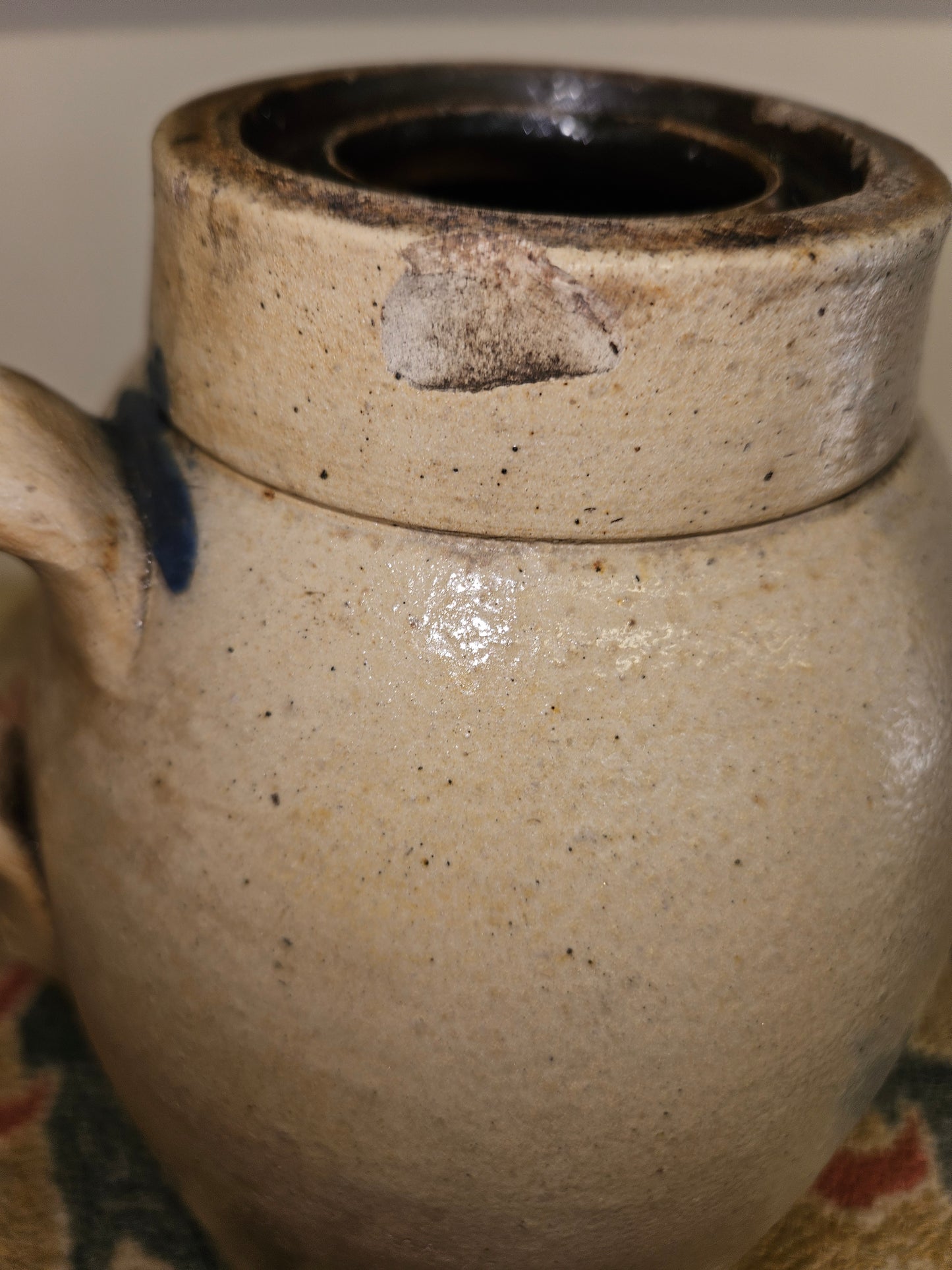 Ohio Stoneware Blue Cobalt Decorated Storage Jar