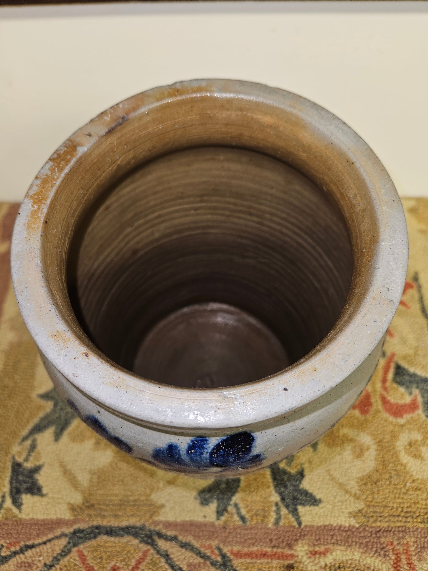 Gorgeous Blue Cobalt Decorated Baltimore Stoneware Storage Jar!!!