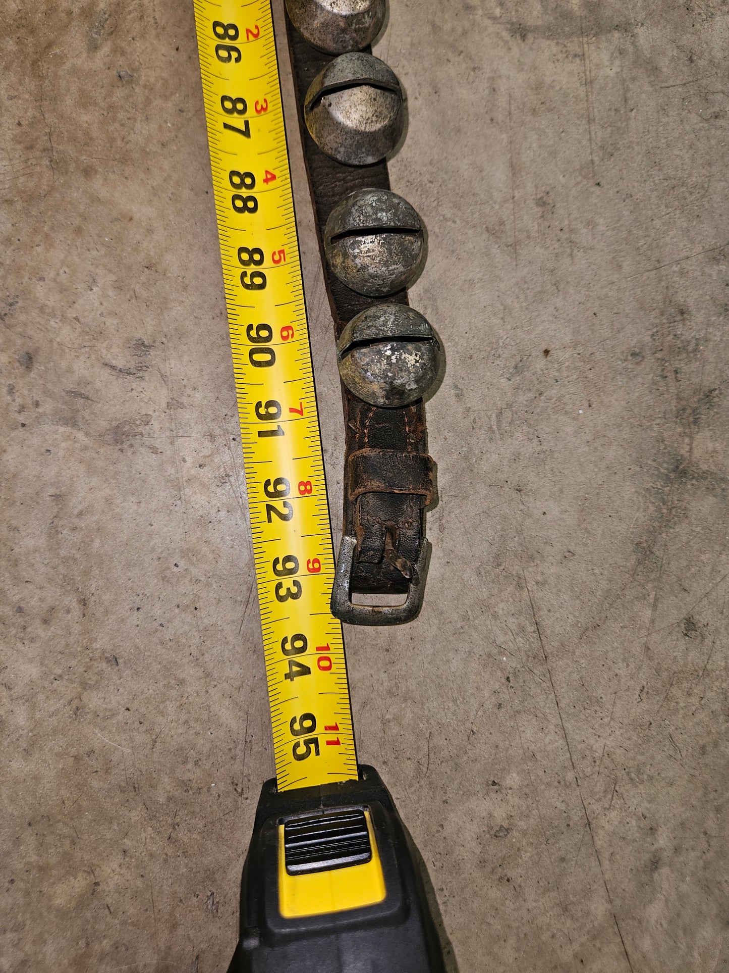 Stunning Antique Horse Sleigh Bells W/ 54 Bells. 93" Strand.