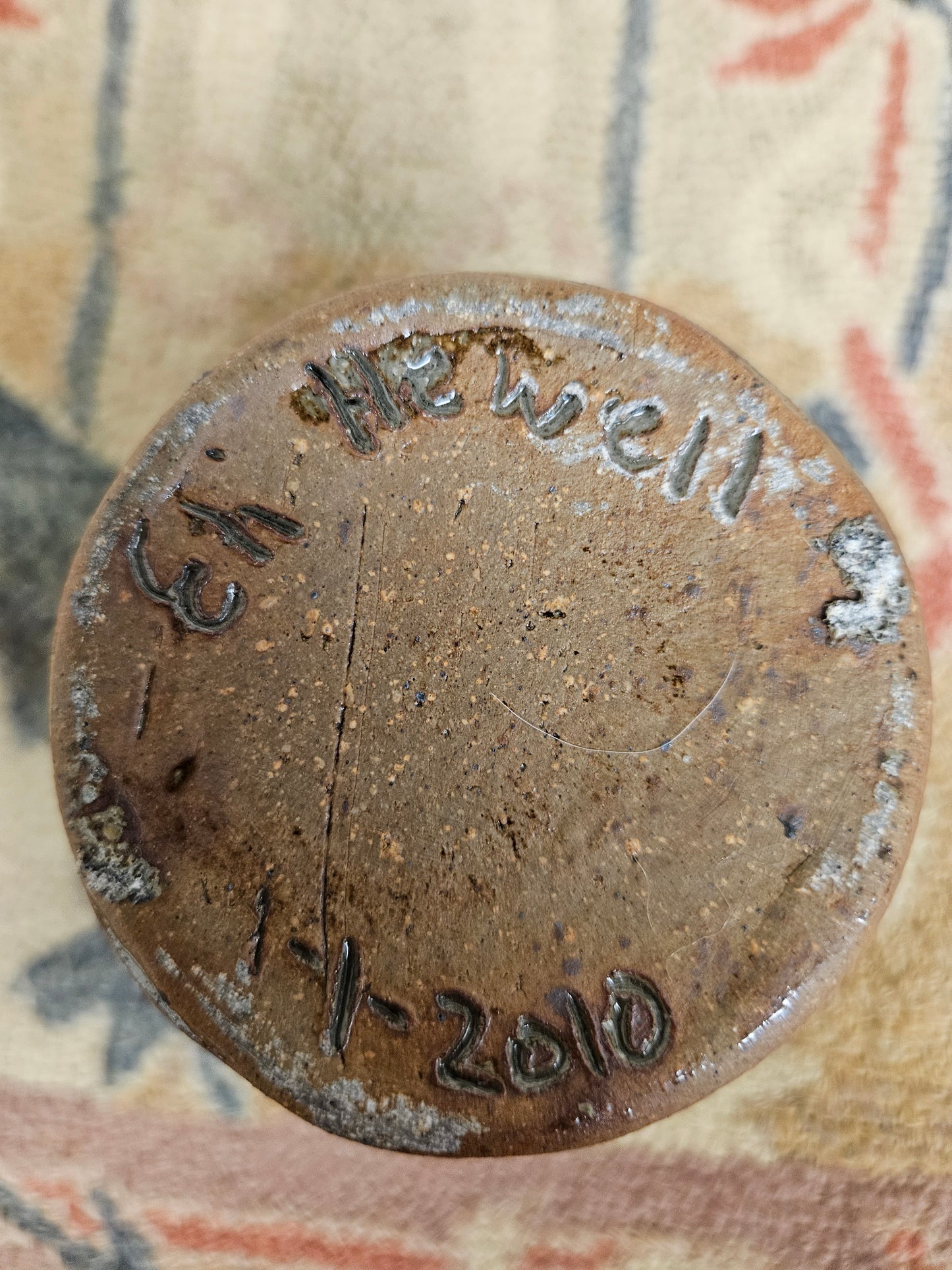 EH Hewell Small Pottery Pitcher W/ Designs!!