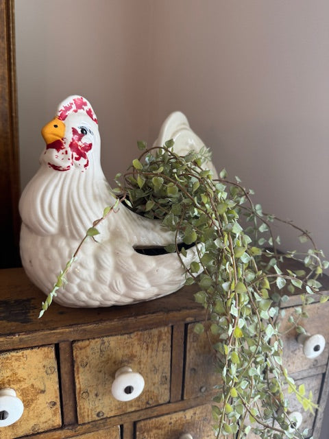 Vintage Hen and Chicks Planter Farmhouse