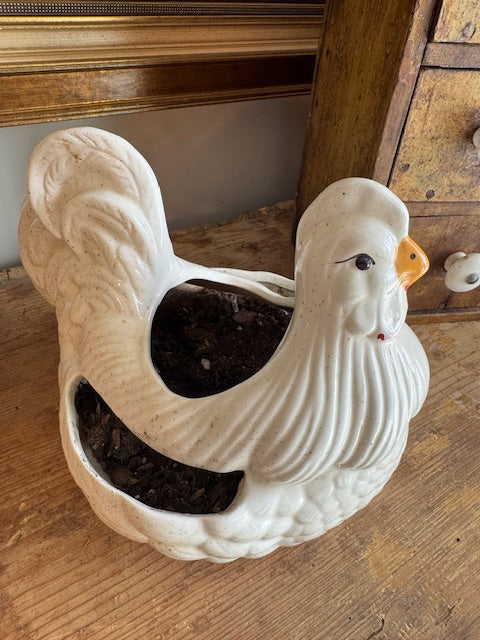 Vintage Hen and Chicks Planter Farmhouse
