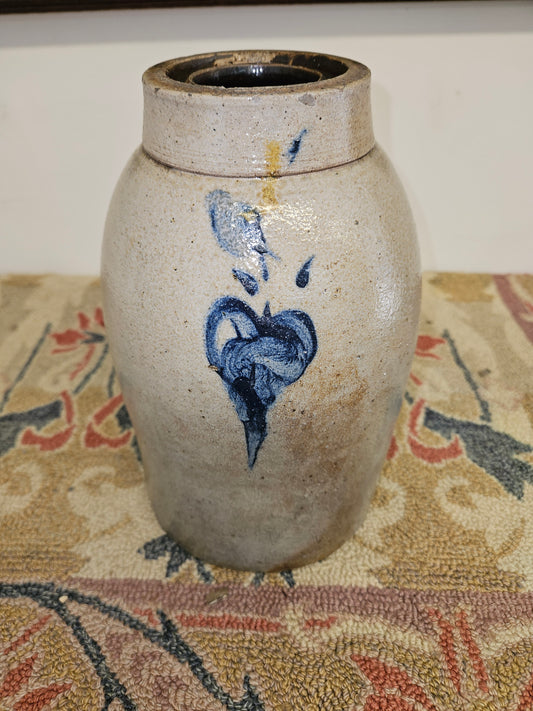 Ohio Stoneware Blue Cobalt Decorated Storage Jar