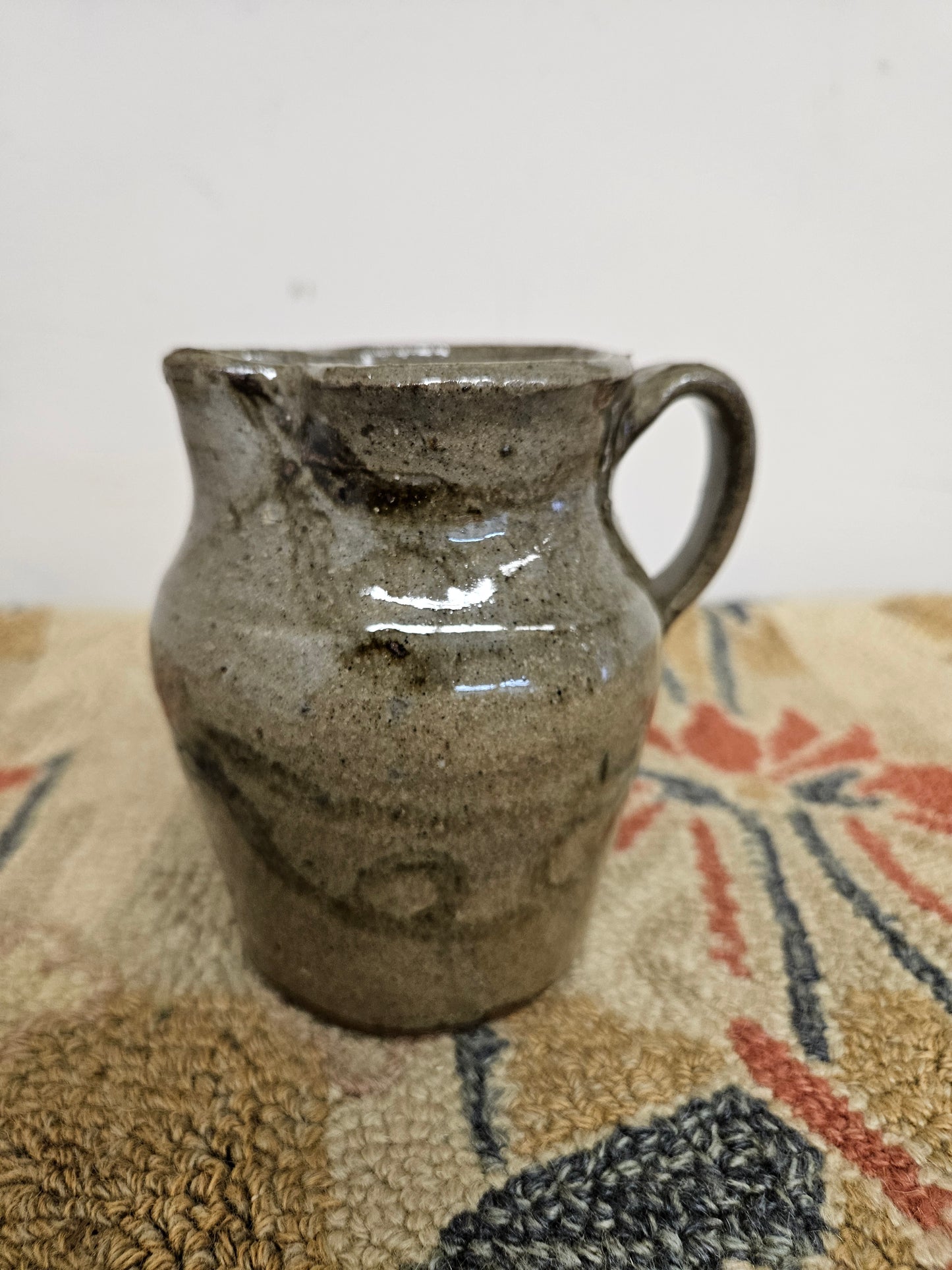 EH Hewell Small Pottery Pitcher W/ Designs!!