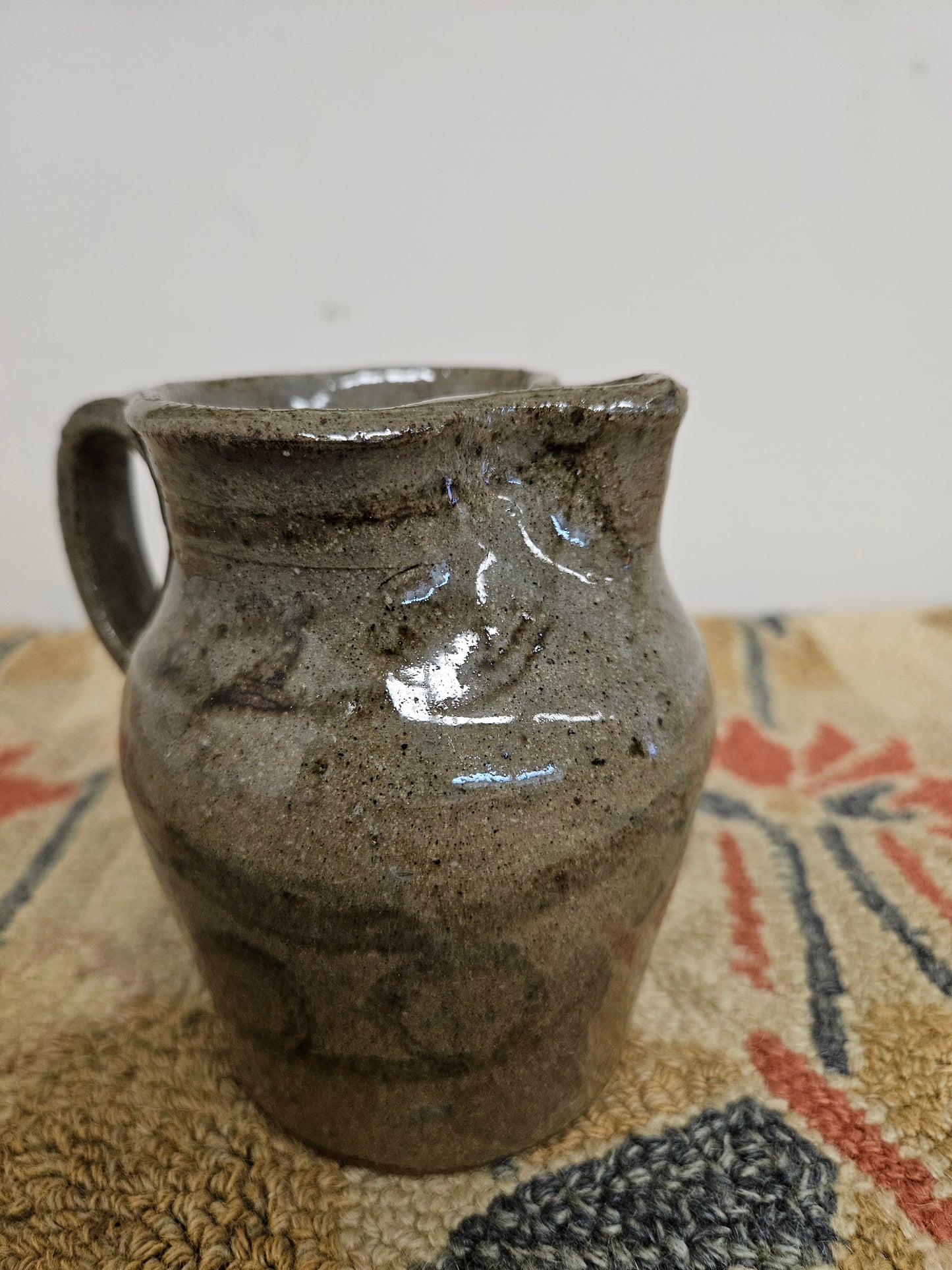 EH Hewell Small Pottery Pitcher W/ Designs!!