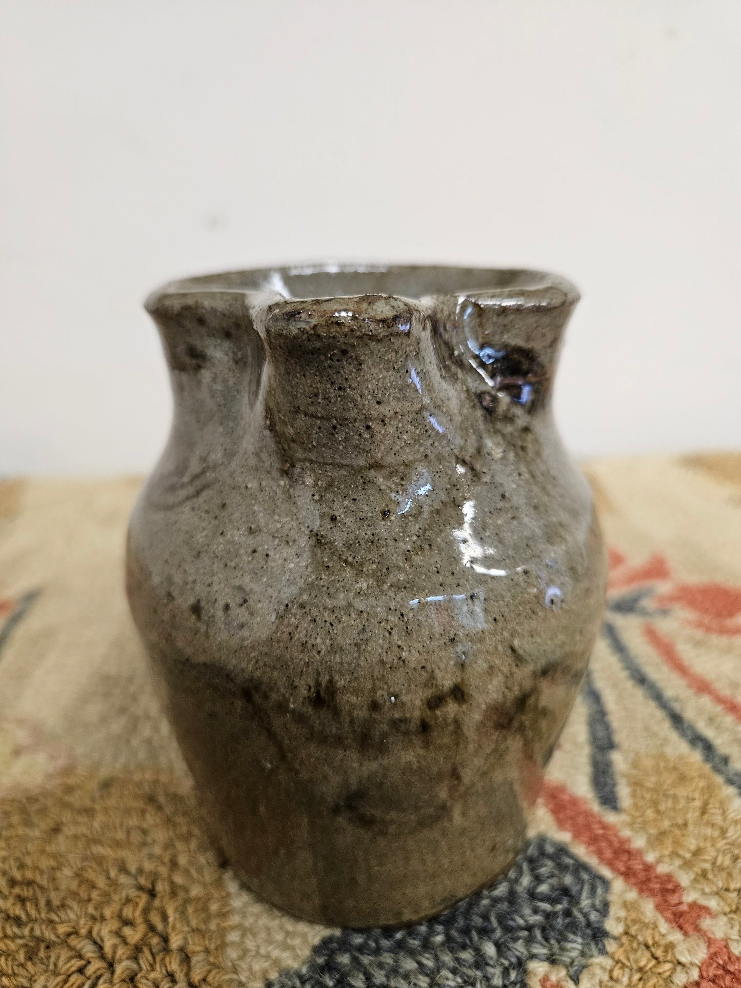 EH Hewell Small Pottery Pitcher W/ Designs!!