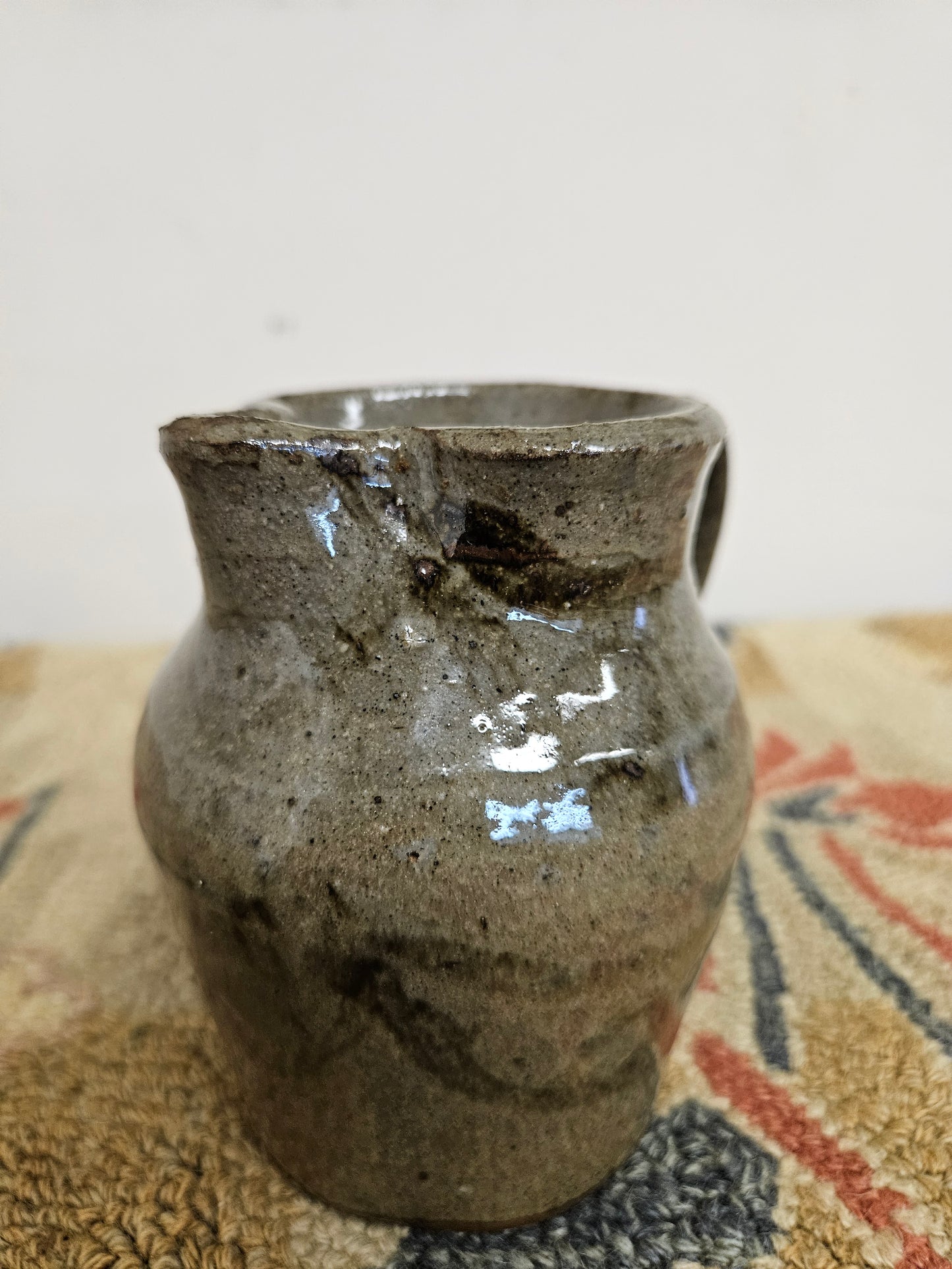 EH Hewell Small Pottery Pitcher W/ Designs!!